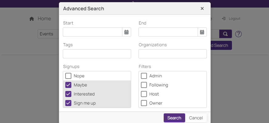 event search